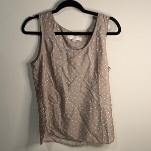 LOFT Women's Taupe Patterned Tank Top